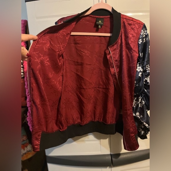 Disney Red and Blue Floral Bomber Jacket - Picture 9 of 9